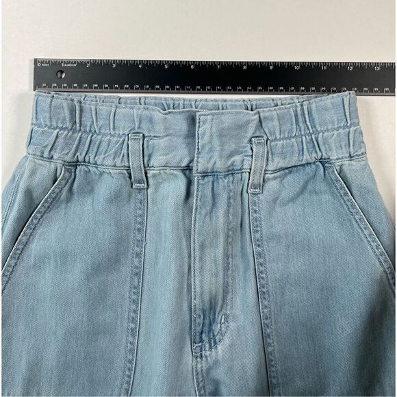 AG Adriano Goldschmied High Rise Barrel Jean Paperbag Roxbury Silk Blend Size 24 - Picture 6 of 9